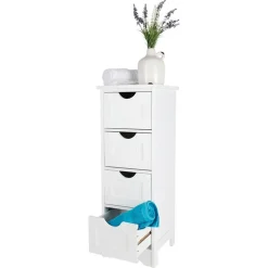 Schrank Maine Mit 4 Schubladen 30X81,5X30Cm Weis