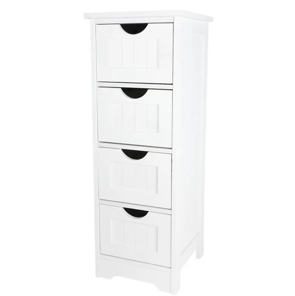 Schrank Maine Mit 4 Schubladen 30X81,5X30Cm Weis