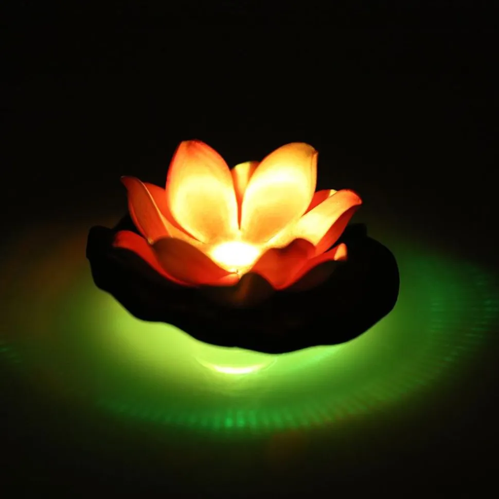 Schwimmende Lotusblute Mit Led Farbwechsler 10Cm