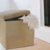Sitzhocker Aus Cordstoff 38X38X38Cm Natur
