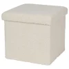 Sitzhocker Aus Teddystoff 38X38X35Cm Beige