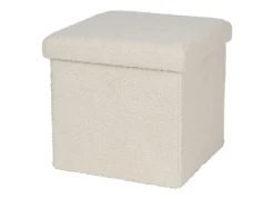 Sitzhocker Aus Teddystoff 38X38X35Cm Beige