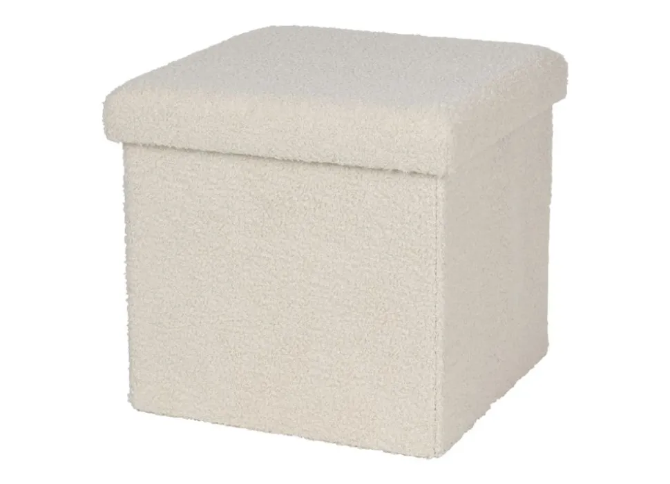 Sitzhocker Aus Teddystoff 38X38X35Cm Beige