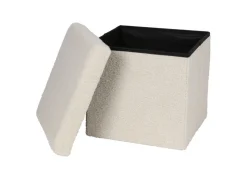 Sitzhocker Aus Teddystoff 38X38X35Cm Beige