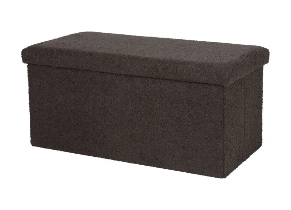 Sitztruhe Aus Teddystoff 76X38X35Cm Anthrazit