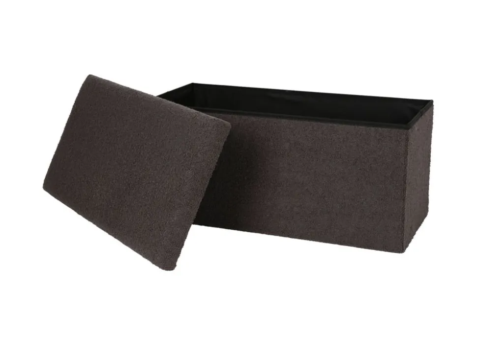 Sitztruhe Aus Teddystoff 76X38X35Cm Anthrazit