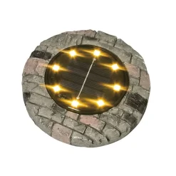Solar-Bodenstecker Steinoptik Mit 8 Leds Warmweis