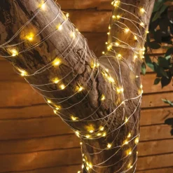 Solar-Drahtlichterkette 11,9M 100 Micro-Leds Warmweis