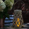 Solar-Laterne In Rattanoptik Mit Flackereffekt 16X27Cm Warmweis