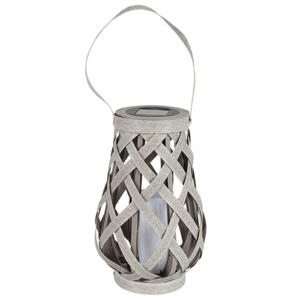 Solar-Laterne In Rattanoptik Mit Flackereffekt 16X27Cm Warmweis