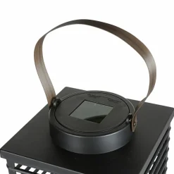 Solar-Laterne Rattan Eckig
