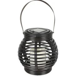 Solar-Laterne Rattan Rund