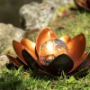 Solar-Lotusblume Mit Crackleglaskugel Und Led-Beleuchtung Warmweis