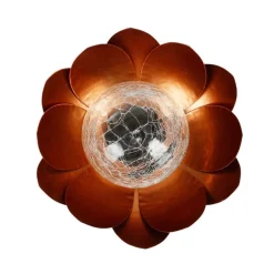 Solar-Lotusblume Mit Crackleglaskugel Und Led-Beleuchtung Warmweis