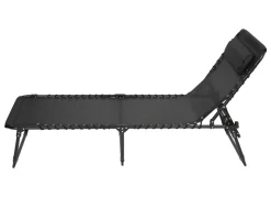 Sonnenliege Mit Kopfpolster 190X55X31Cm Schwarz