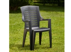 Stapelstuhl Talia In Holzoptik Mit Hoher Lehne 55X60X91Cm