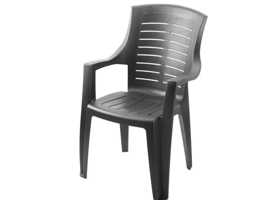 Stapelstuhl Talia In Holzoptik Mit Hoher Lehne 55X60X91Cm