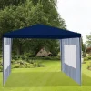 Steckpavillon 3X3M Mit 2 Seitenteilen Blau/Weis