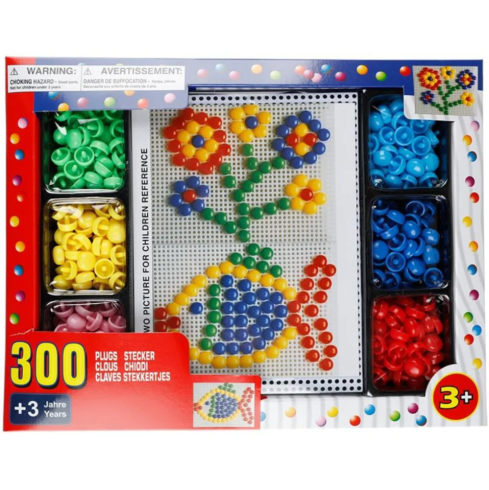 Steckspiel Mit 300 Bunten Steckbausteinen