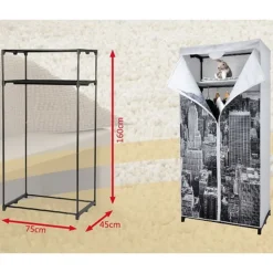 Stoffkleiderschrank 75X160X45Cm Paris