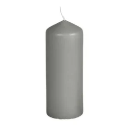 Stumpenkerze Glatt 68X180Mm Grau