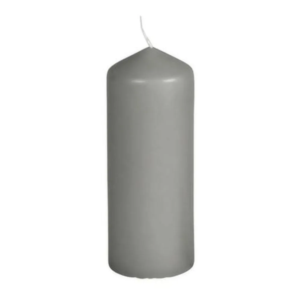 Stumpenkerze Glatt 68X180Mm Grau