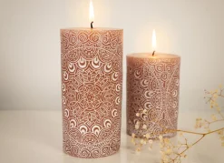 Stumpenkerze Mit Mandala-Pragung 7X14Cm