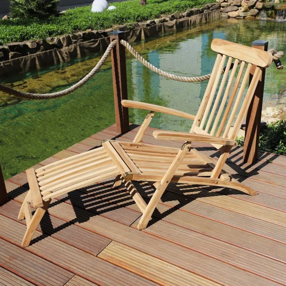 Teak-Deckchair Natur Unbehandelt