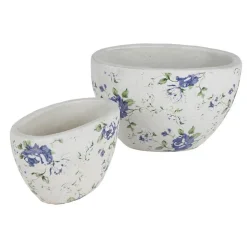 UberTöpfe Blue Flower Oval 2Er-Set