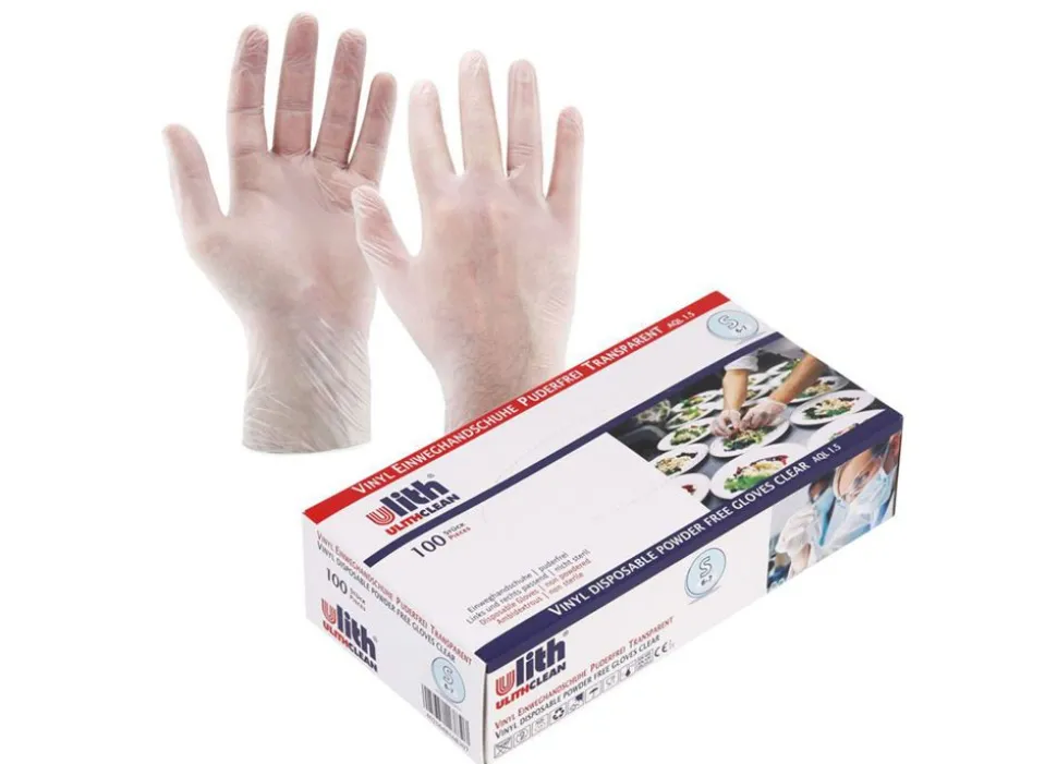 Ulith Vinyl-Einweghandschuhe Puderfrei 100 Stuck Gr. S