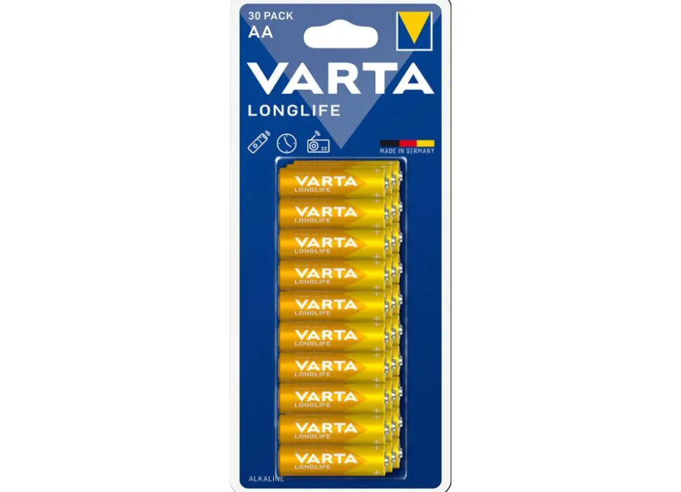 Varta Longlife Aa Lr6 Alkaline Batterien 30Er-Pack