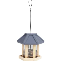 Vogelfutterhaus Aus Holz 6Eck 22X19,5X18Cm