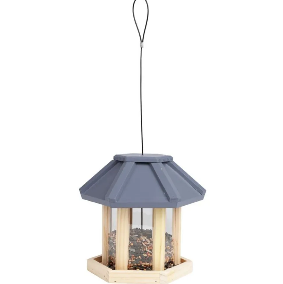 Vogelfutterhaus Aus Holz 6Eck 22X19,5X18Cm