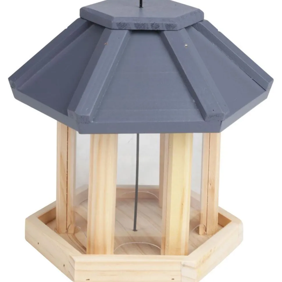 Vogelfutterhaus Aus Holz 6Eck 22X19,5X18Cm