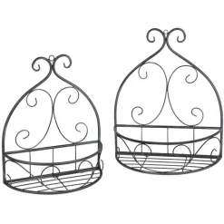 Wandhalbschalen-Set Aus Metall Mit Verzierungen 2-Teilig