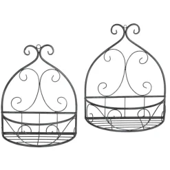 Wandhalbschalen-Set Aus Metall Mit Verzierungen 2-Teilig