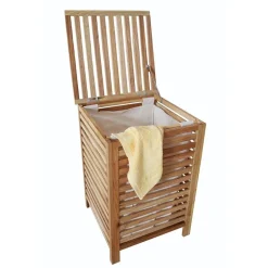 Waschebox Aus Walnussholz 45X45X65Cm