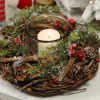 Weiden-Kranz Mit Windlicht Und Roten Beeren 22Cm