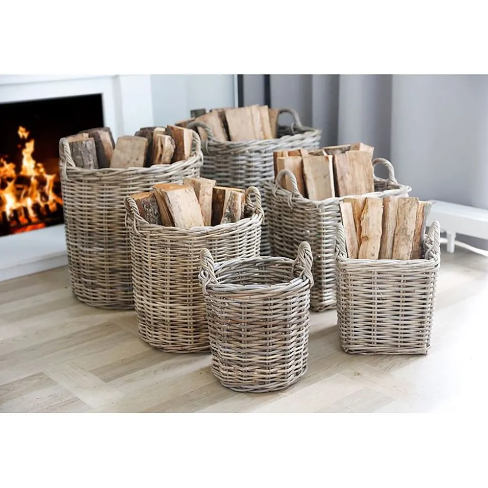 WeidenKörbe Eckig Natural-Grey 3Er-Set