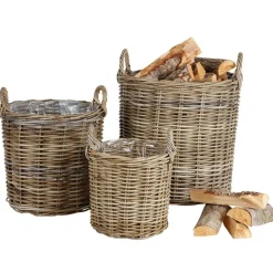 WeidenKörbe Rund Natural-Grey 3Er-Set