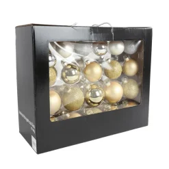 Weihnachtsbaumkugeln Aus Glas 42Er-Set Gold/Silber