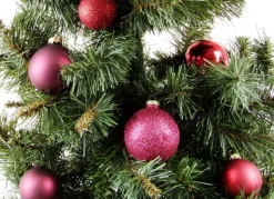 Weihnachtsbaumkugeln Aus Glas 42Er-Set Rottone Mit Pinken Nuancen