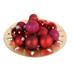 Weihnachtsbaumkugeln Aus Glas 42Er-Set Rottone Mit Pinken Nuancen