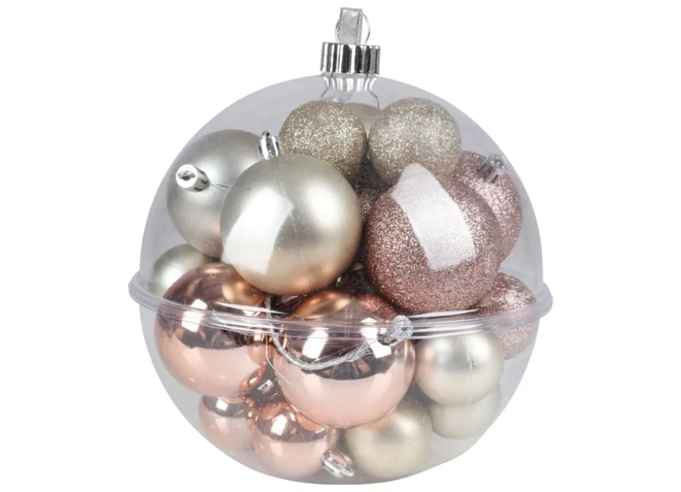 Weihnachtsbaumkugel-Set 30-Teilig Rose/Perlmutt