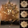 Weihnachts-Holzstern 30Cm Mit 10 Leds