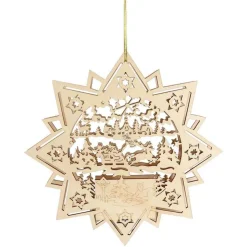 Weihnachts-Holzstern 30Cm Mit 10 Leds