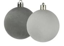 Weihnachtskugeln Mit Samtuberzug 6Cm 6Er-Set Grau