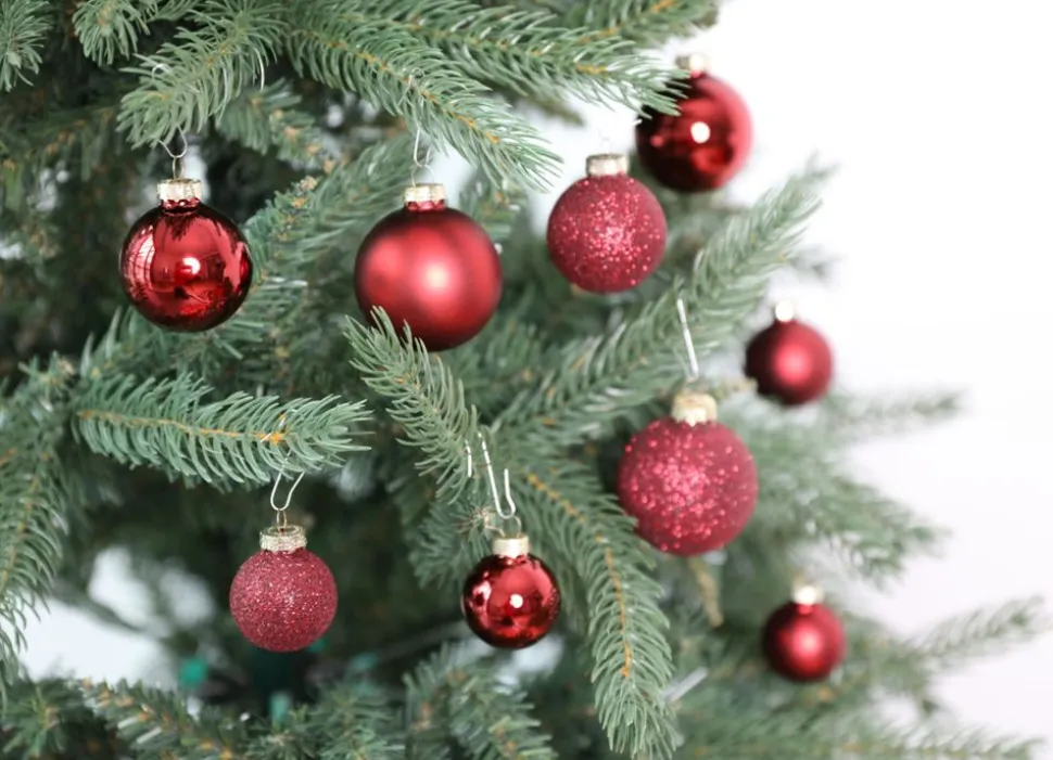 Weihnachtskugel-Set Aus Glas 72-Teilig Burgund/Rot