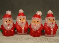 Weihnachtsmanner-Lichterkette Aus Acryl Mit Timer 40 Leds Warmweis