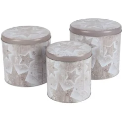 Weihnachts-Metalldosen 3Er-Set Design 1